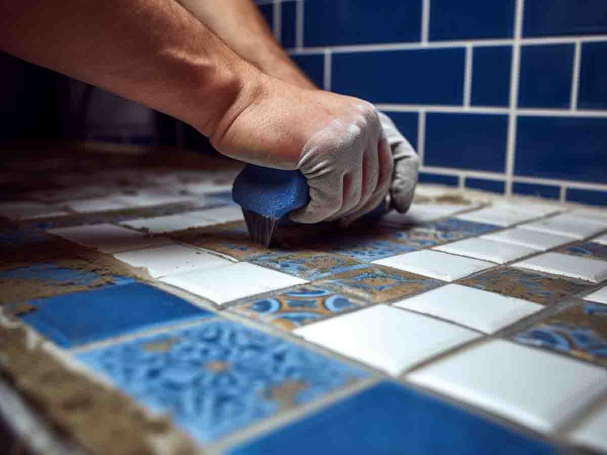 Pool tiled with ceramic tiles