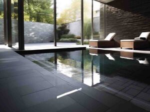 Pool tiled with ceramic tiles